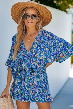 Abstrakter Romper mit Kordelzug