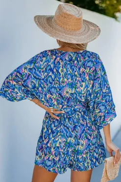 Abstrakter Romper mit Kordelzug