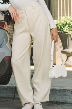 Beige Hosen mit Barrel-Bein