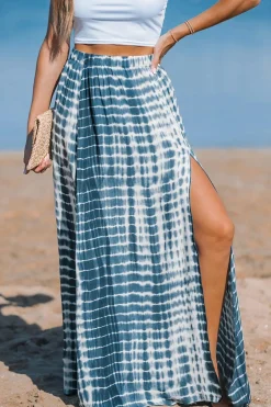 Blauer Tie-Dye Maxi-Strandrock