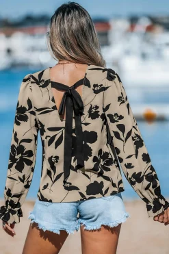 Bluse mit langen Ärmeln und Blumenmuster