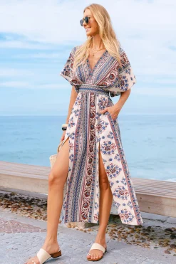 Boho-Maxikleid mit Dolman-Ärmeln