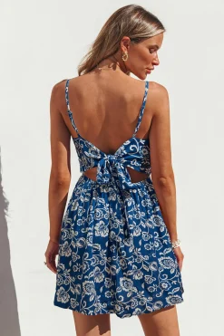 Florales Minikleid mit Schlüsselloch und Rückenschleife