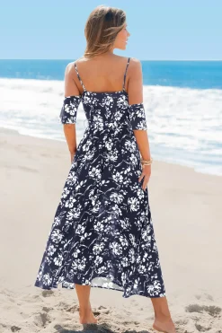 Florales Ärmelloses Maxikleid mit Taillenband