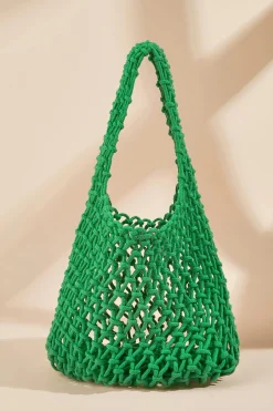 Grüne Häkeltasche aus Baumwolle