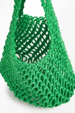 Grüne Häkeltasche aus Baumwolle