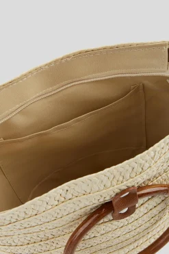Sommerliche Strohtasche mit Crossbody-Gurt